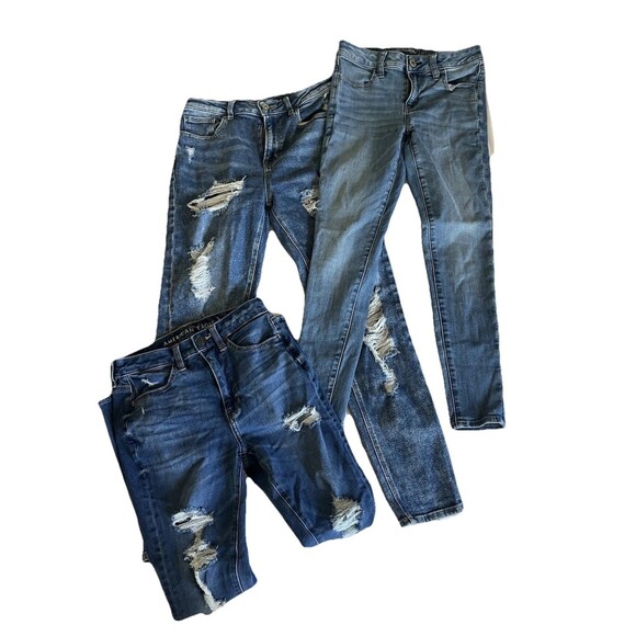 American Eagle 3 Pair The Dream Jean High Rise Mom Jean Jegging Size 2 - Picture 1 of 16